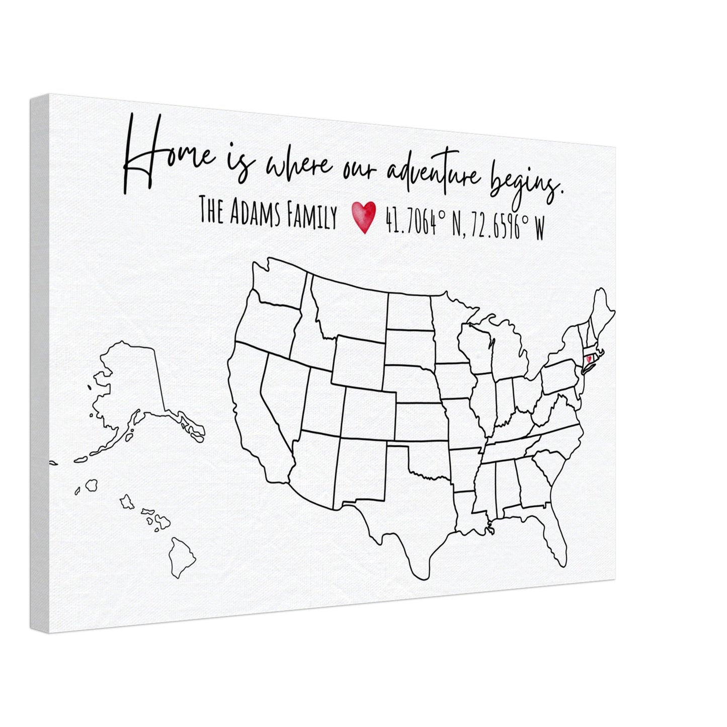 Home Is Where Our Adventure Begins United States Pin Map - Out of Office Outfitters - Print Material