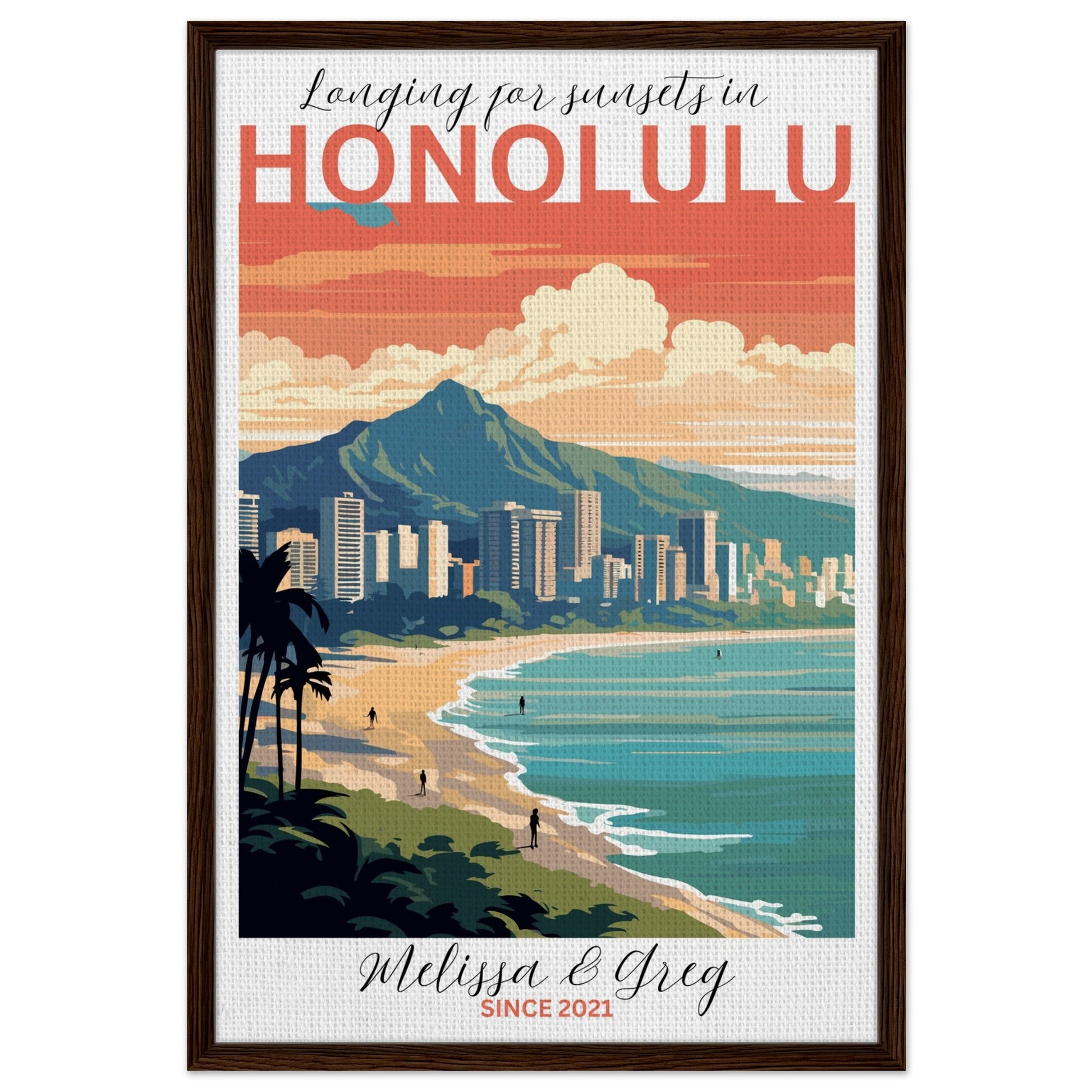 Honolulu Travel Daydreams Canvas - Out of Office Outfitters - Print Material