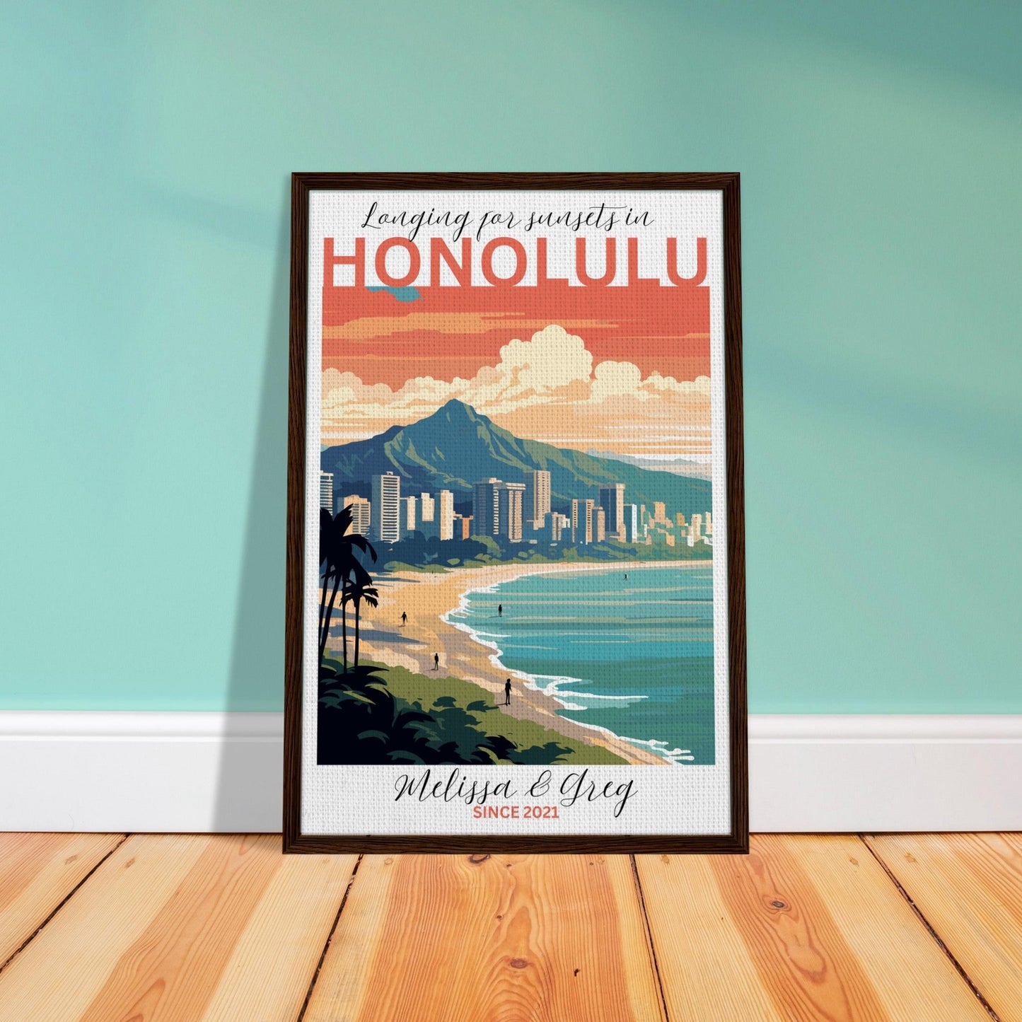 Honolulu Travel Daydreams Canvas - Out of Office Outfitters - Print Material