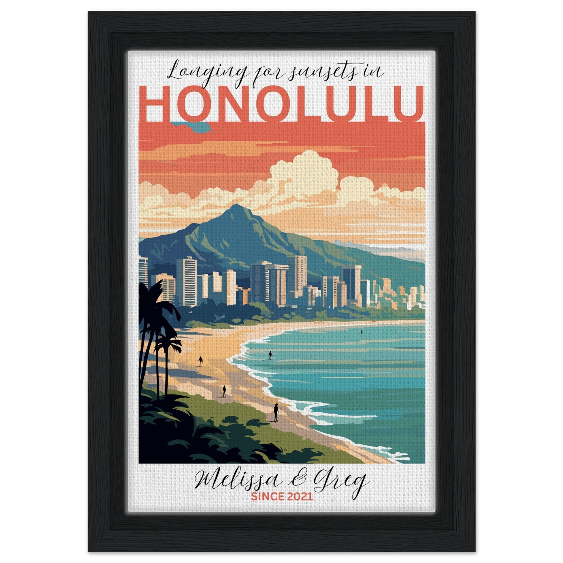 Honolulu Travel Daydreams Canvas - Out of Office Outfitters - Print Material