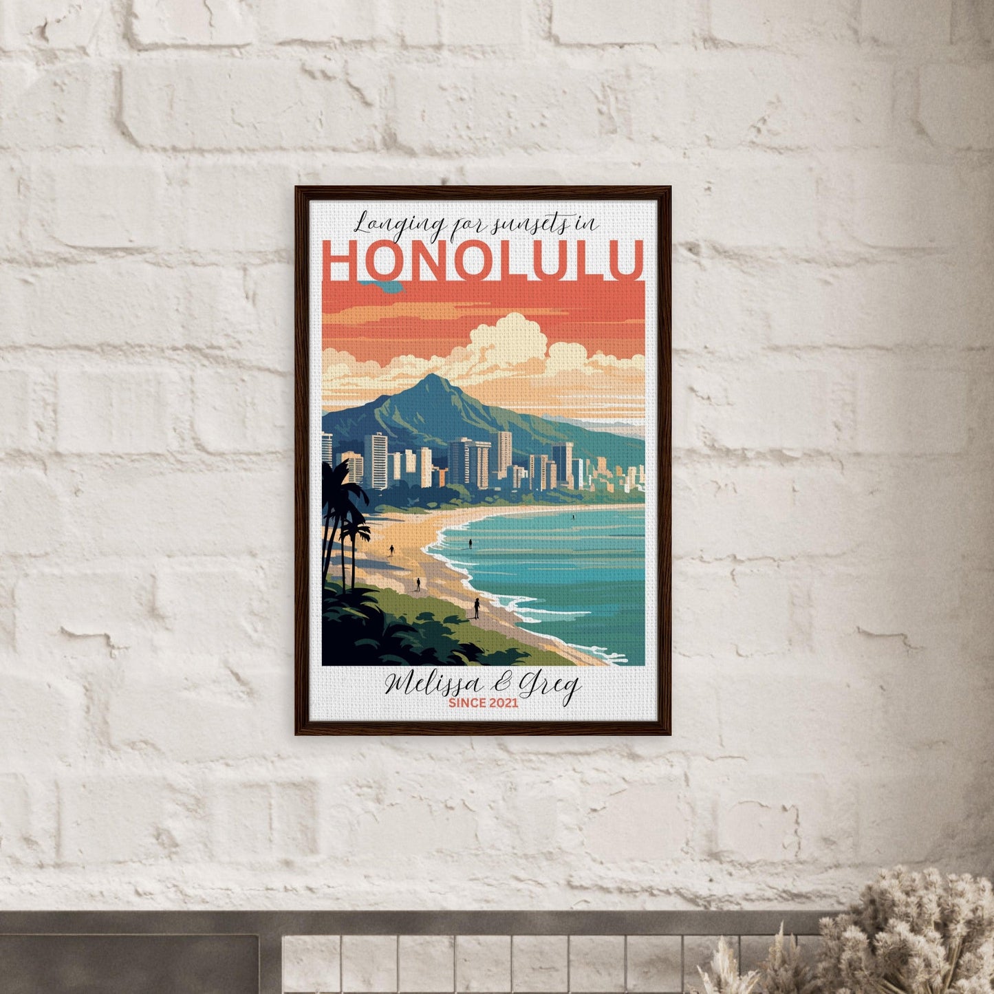 Honolulu Travel Daydreams Canvas - Out of Office Outfitters - Print Material