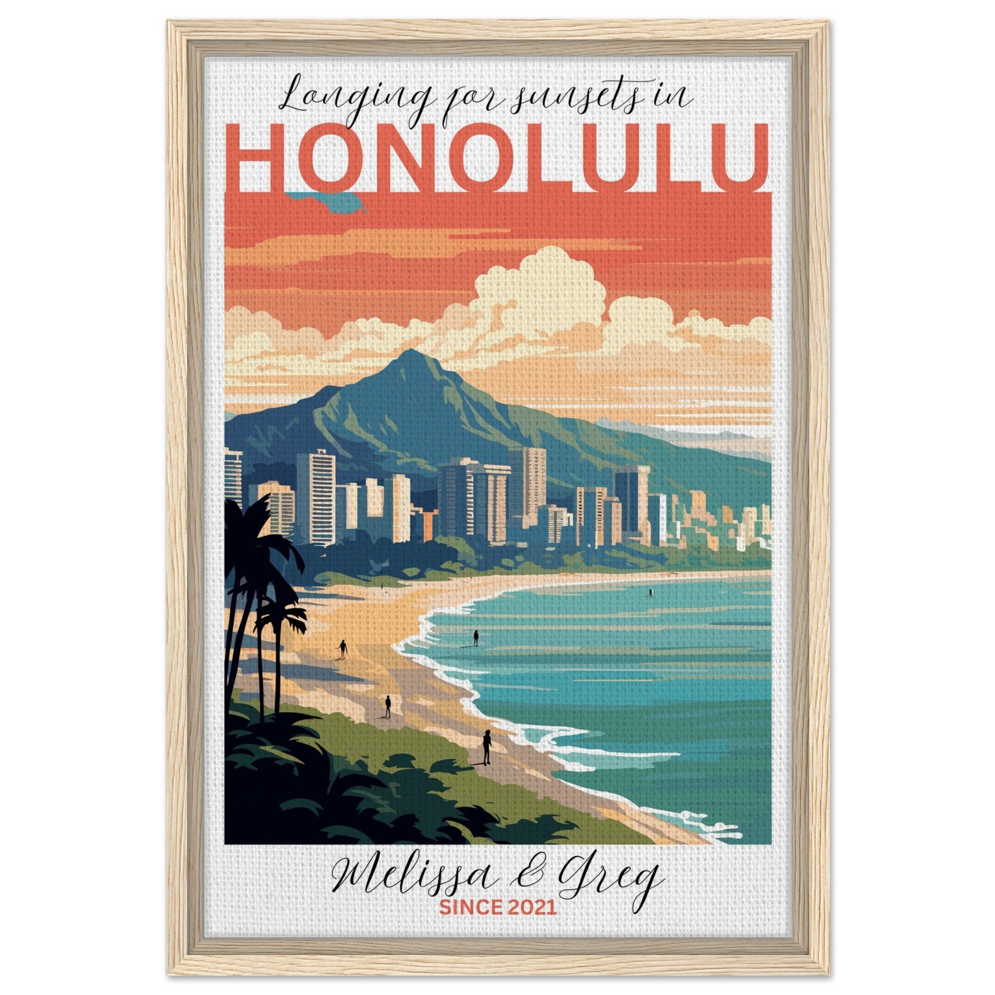 Honolulu Travel Daydreams Canvas - Out of Office Outfitters - Print Material