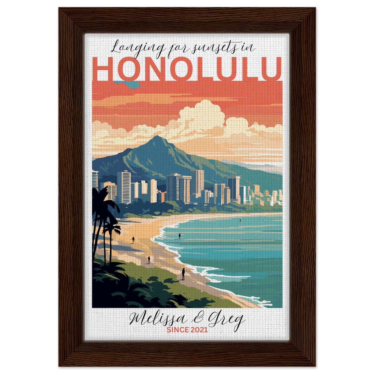 Honolulu Travel Daydreams Canvas - Out of Office Outfitters - Print Material