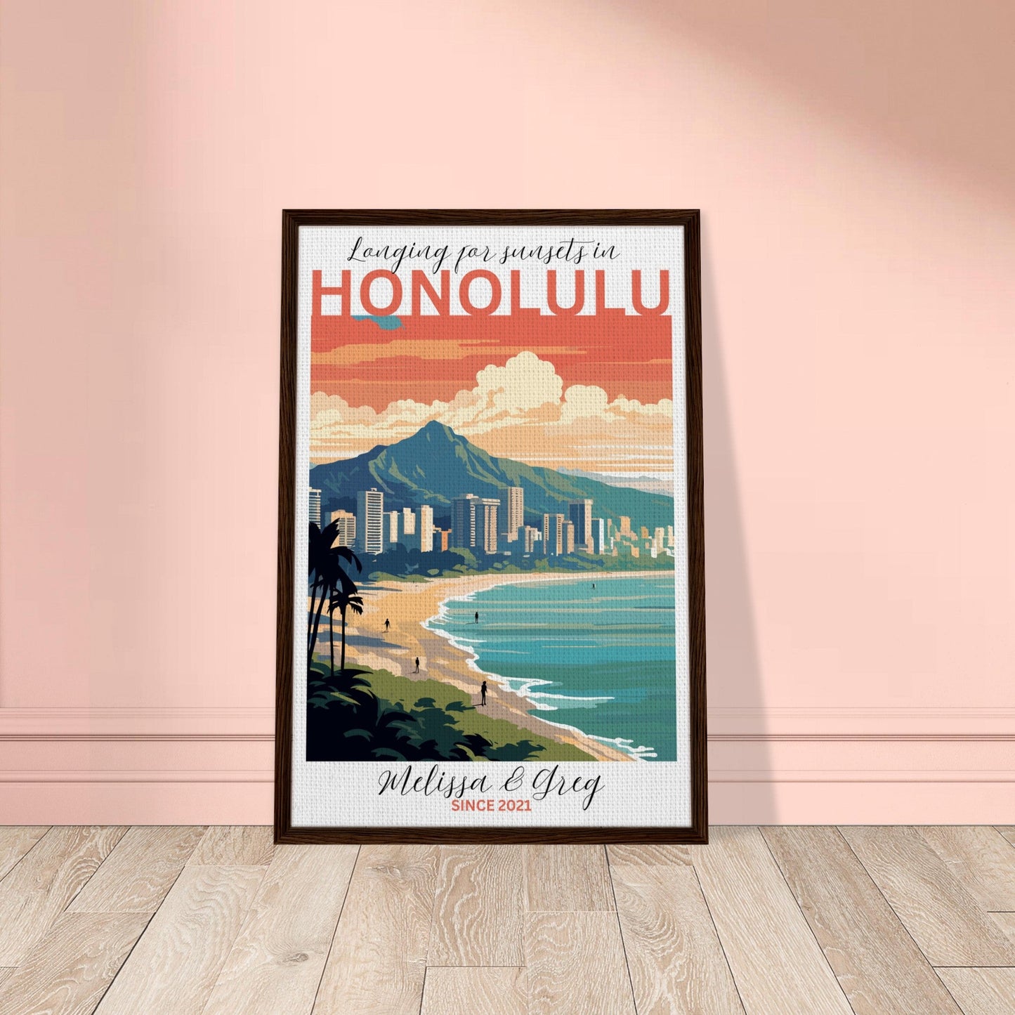 Honolulu Travel Daydreams Canvas - Out of Office Outfitters - Print Material