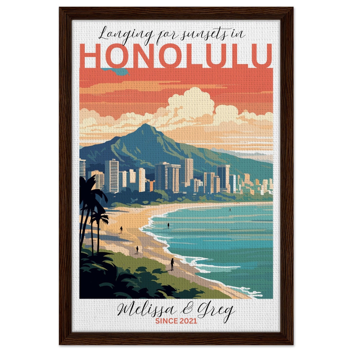 Honolulu Travel Daydreams Canvas - Out of Office Outfitters - Print Material