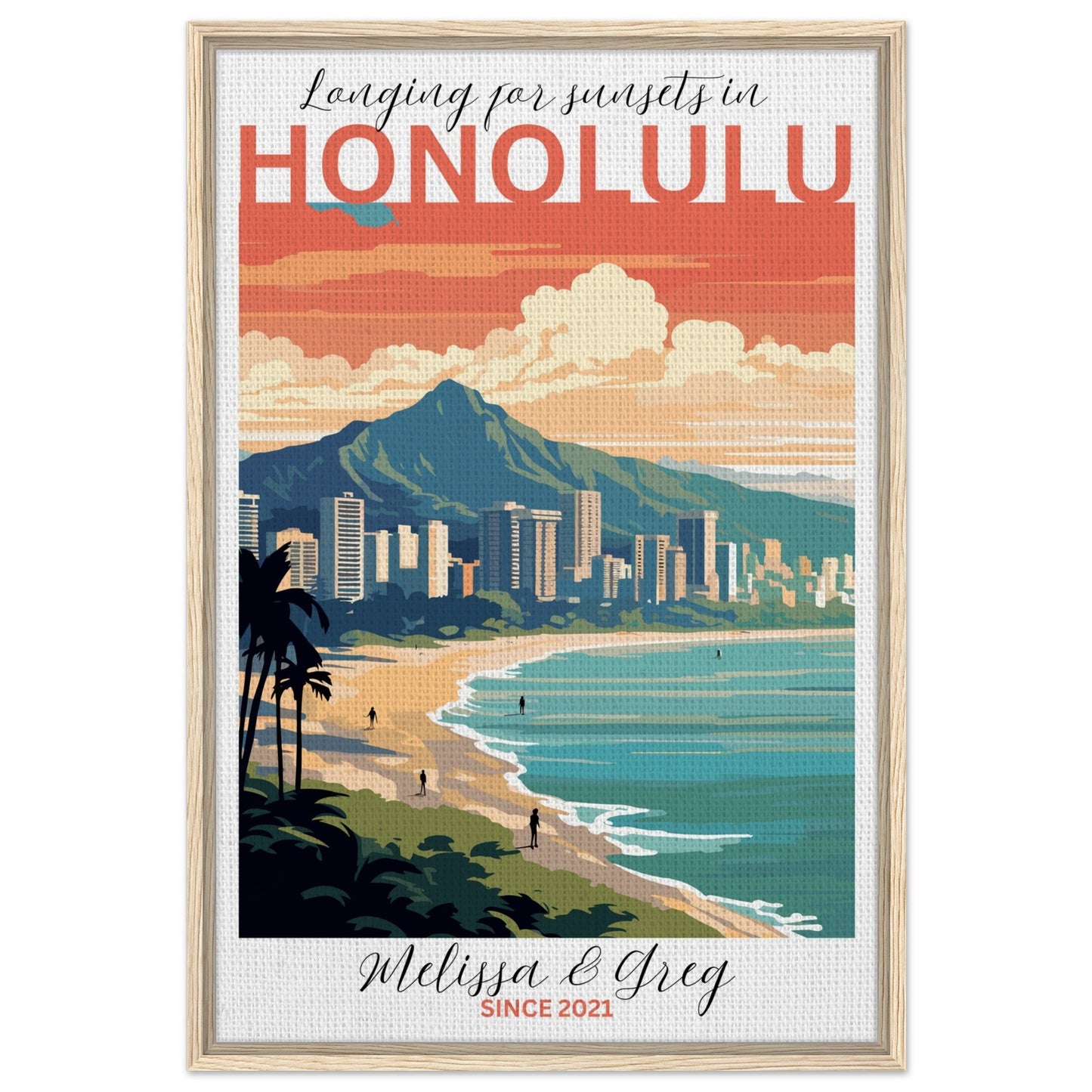 Honolulu Travel Daydreams Canvas - Out of Office Outfitters - Print Material
