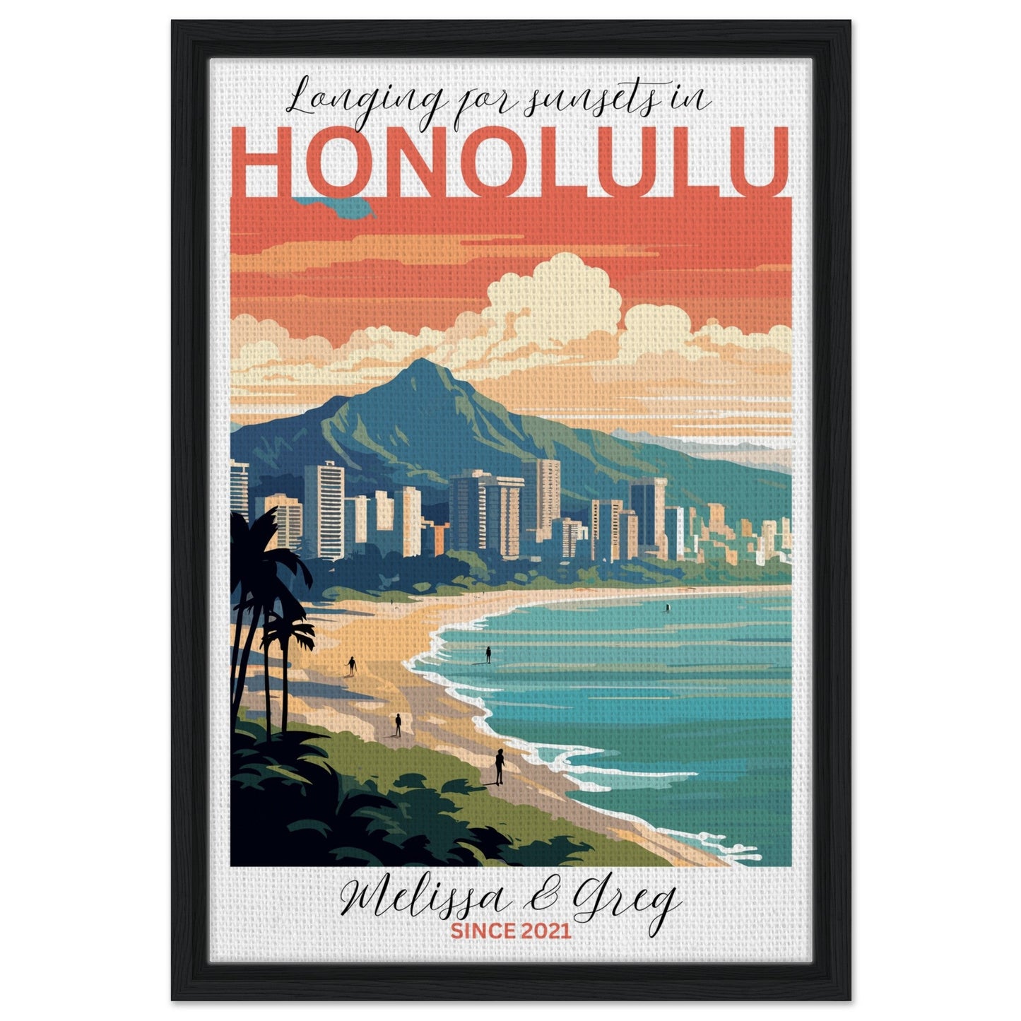 Honolulu Travel Daydreams Canvas - Out of Office Outfitters - Print Material