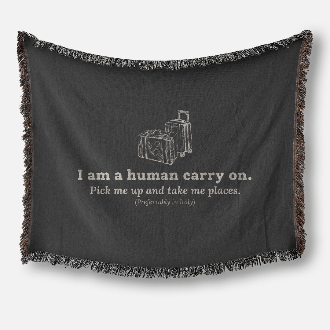 Human Carry On Blanket - Woven Keepsake Travel Memory Throw - Out of Office Outfitters - Home Decor
