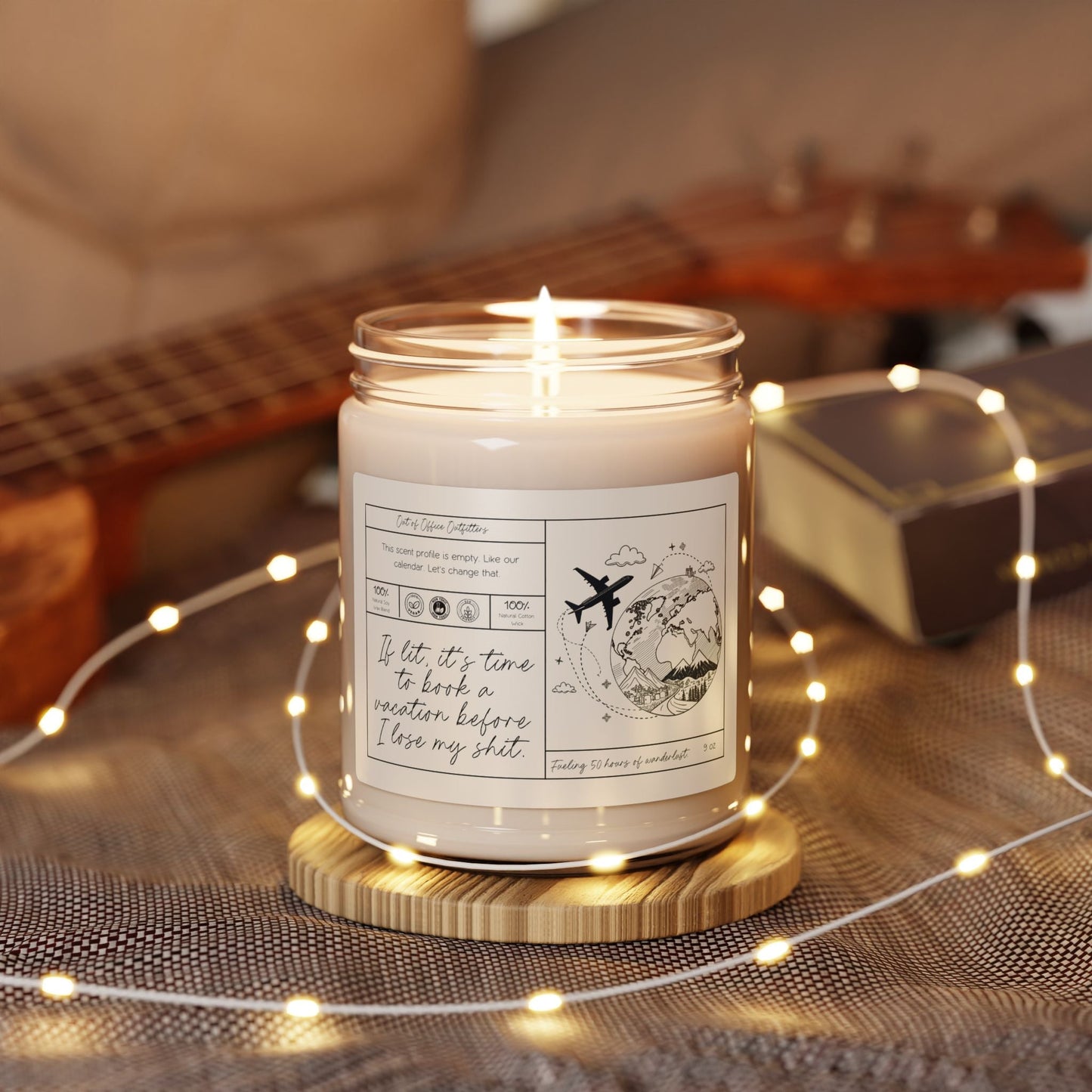 If Lit, It's Time to Book That Trip Personalized Giftable Candle for Travelers - Out of Office Outfitters - Home Decor