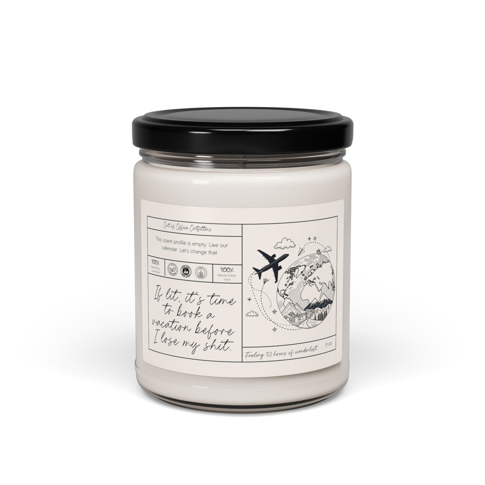 If Lit, It's Time to Book That Trip Personalized Giftable Candle for Travelers - Out of Office Outfitters - Home Decor