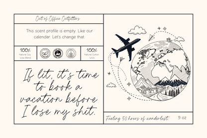 If Lit, It's Time to Book That Trip Personalized Giftable Candle for Travelers - Out of Office Outfitters - Home Decor