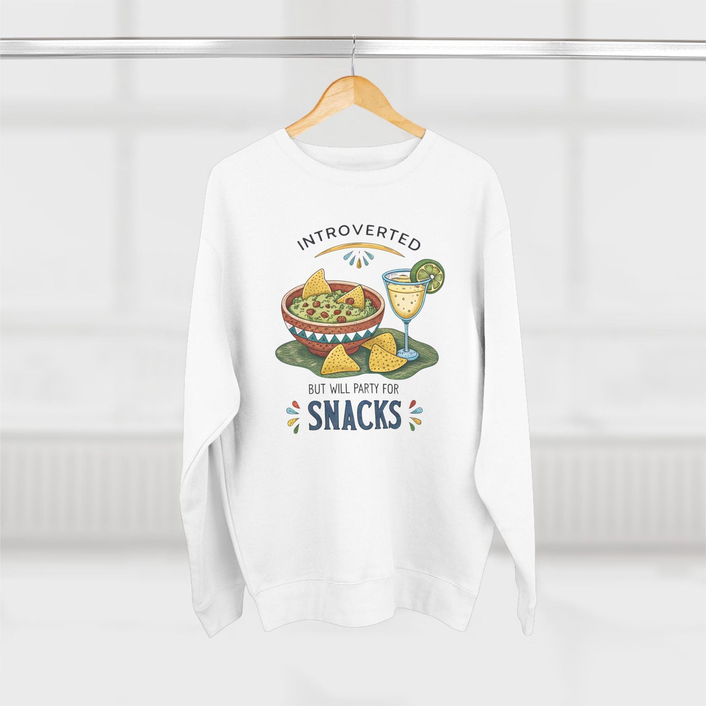 Introverted But Will Party for Snacks Sweatshirt - Out of Office Outfitters - Sweatshirt