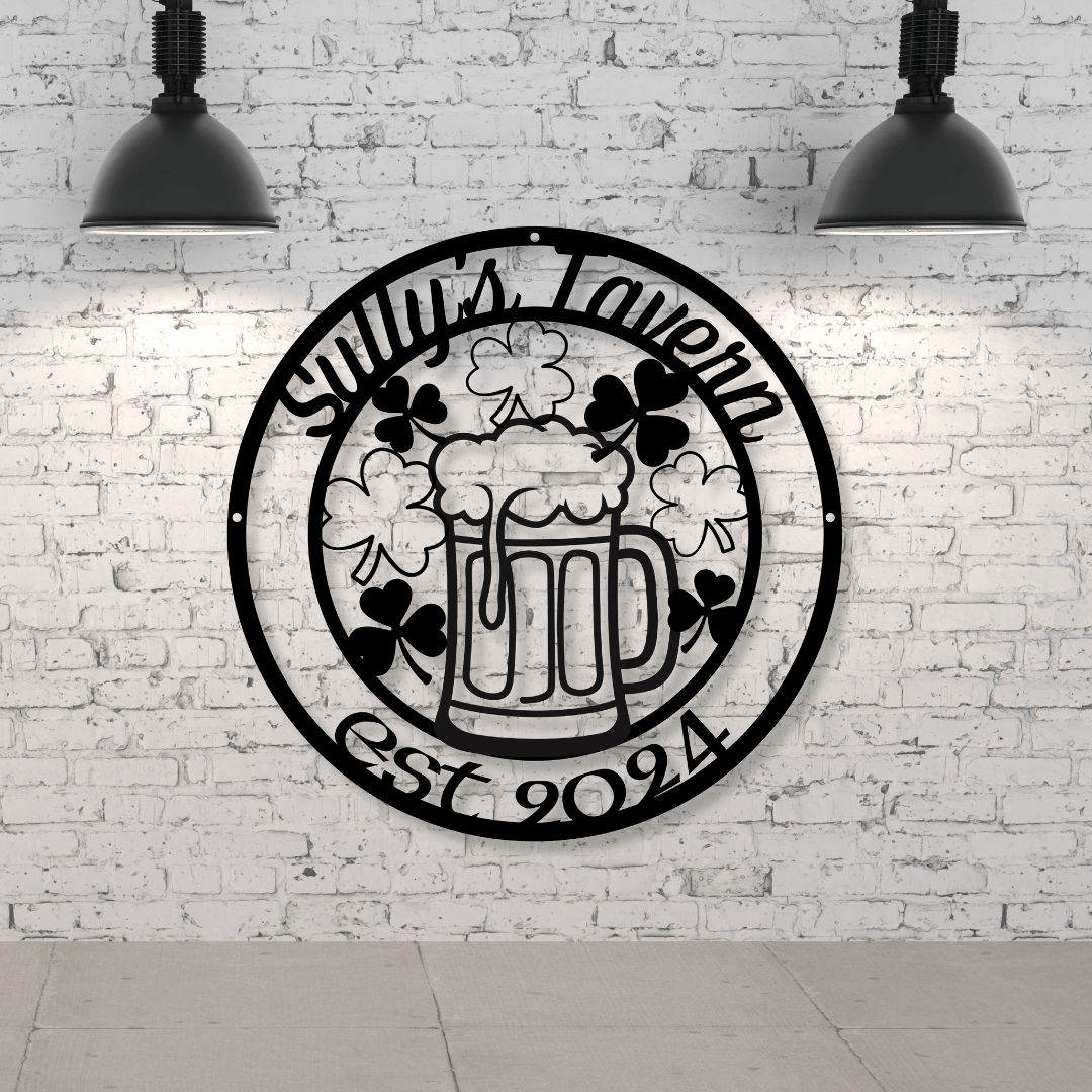 Irish Pub Personalized Metal Bar Sign - Out of Office Outfitters - Die - Cut Sign