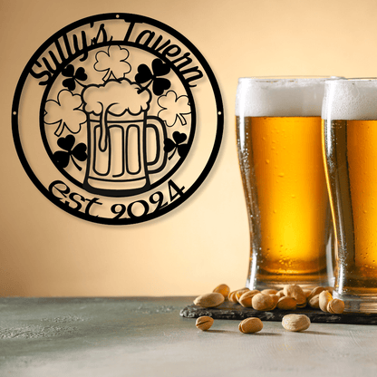 Irish Pub Personalized Metal Bar Sign - Out of Office Outfitters - Die - Cut Sign