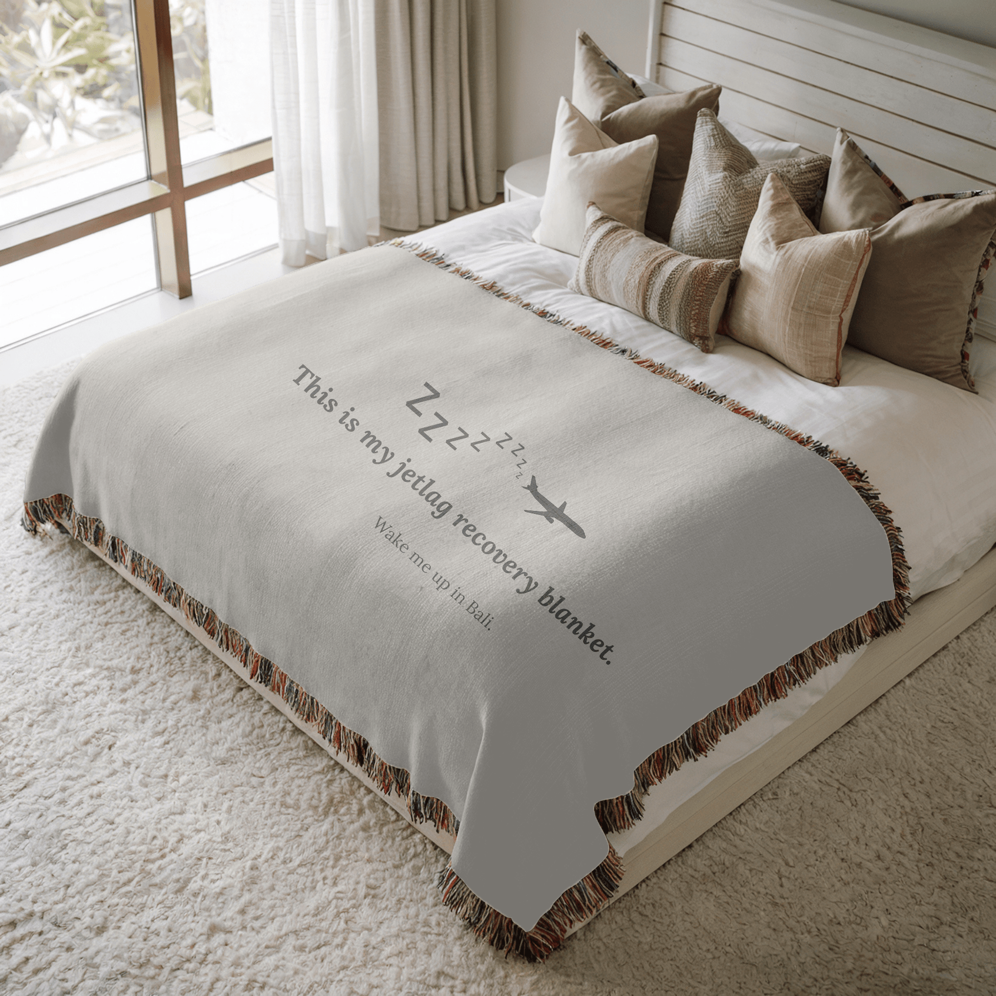 Jetlag Recovery Blanket - Woven Keepsake Travel Memory Throw - Out of Office Outfitters - Home Decor