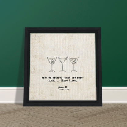 "Just One More Round" - Personalized Travel Micro Memory Framed Canvas - Out of Office Outfitters - Print Material