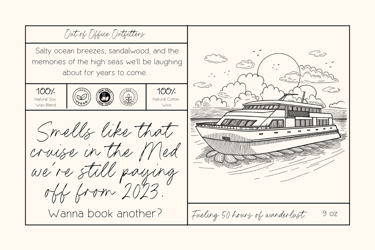 Let's Cruise Personalized Giftable Candle for Travelers - Out of Office Outfitters - Home Decor