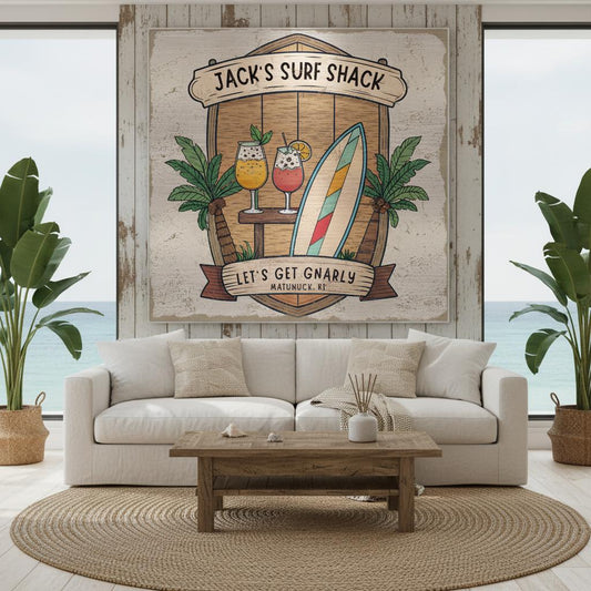 Let's Get Gnarly Brushed Aluminum Bar Sign - Out of Office Outfitters - Print Material