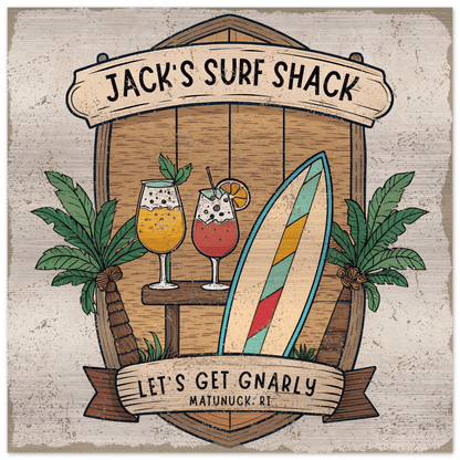 Let's Get Gnarly Brushed Aluminum Bar Sign - Out of Office Outfitters - Print Material