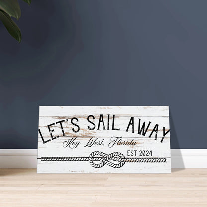 Let's Sail Away Canvas Wall Art - Out of Office Outfitters - Print Material