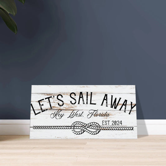 Let's Sail Away Canvas Wall Art - Out of Office Outfitters - Print Material