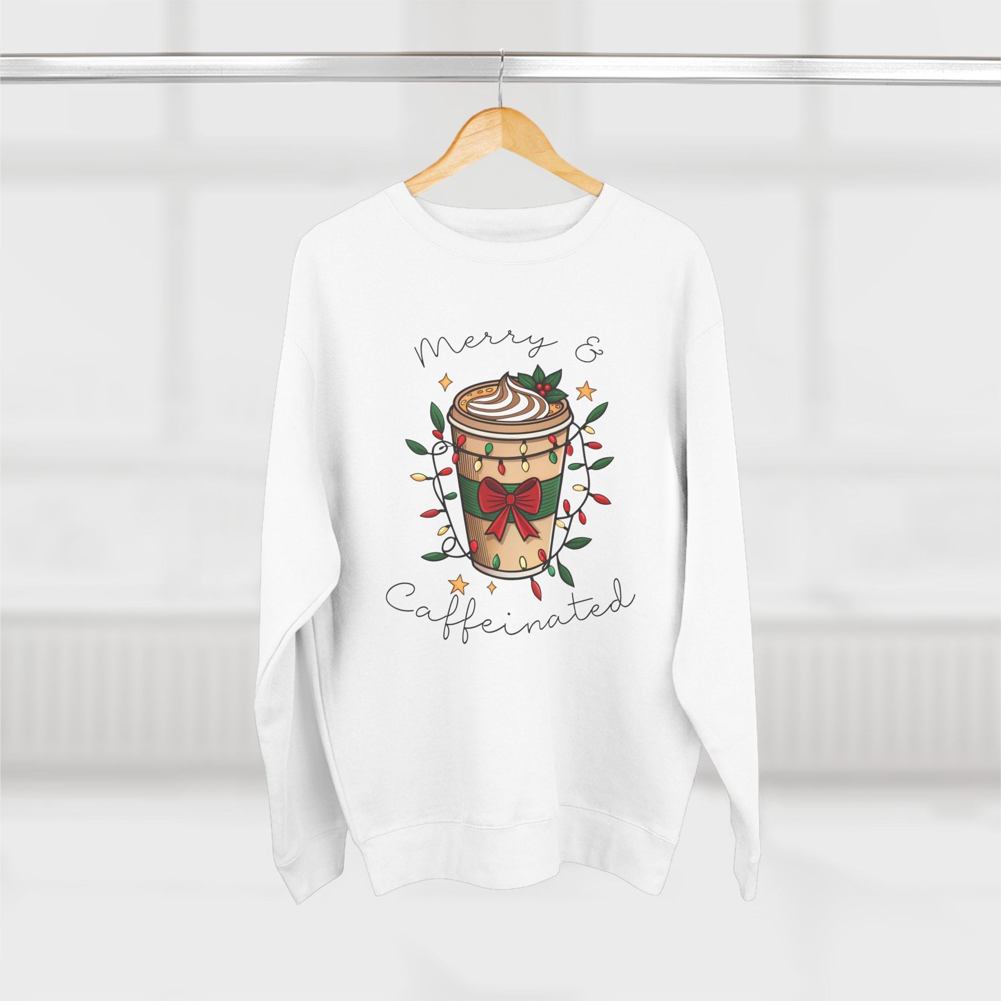 Merry & Caffeinated Christmas Sweatshirt - Out of Office Outfitters - Sweatshirt