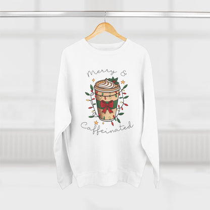 Merry & Caffeinated Christmas Sweatshirt - Out of Office Outfitters - Sweatshirt