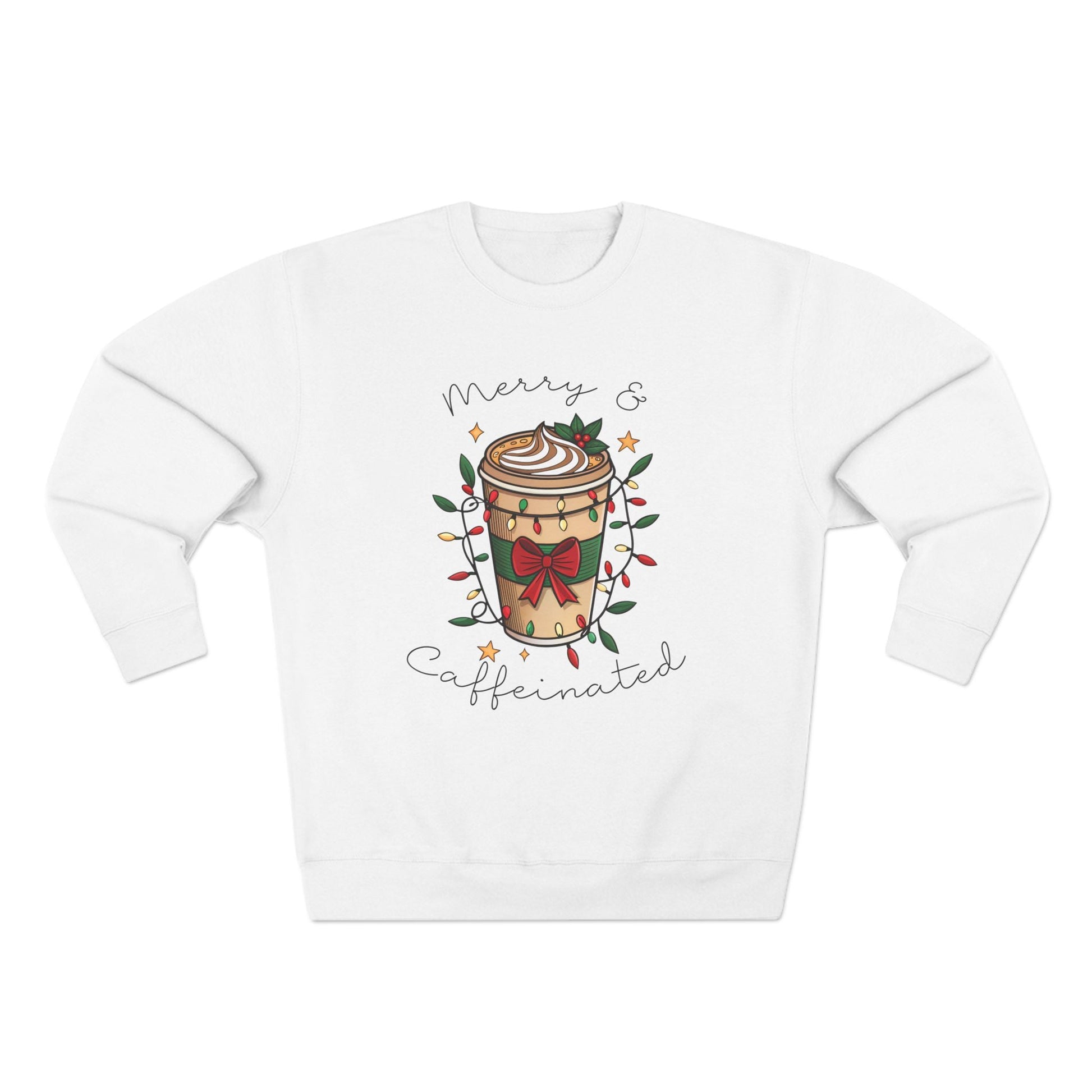 Merry & Caffeinated Christmas Sweatshirt - Out of Office Outfitters - Sweatshirt