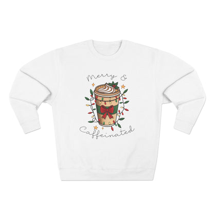 Merry & Caffeinated Christmas Sweatshirt - Out of Office Outfitters - Sweatshirt