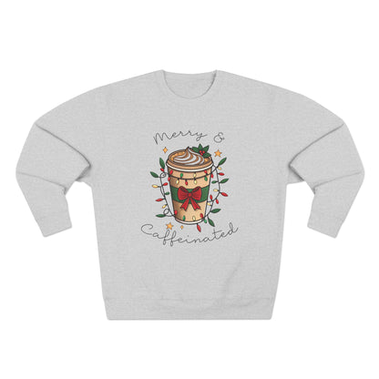Merry & Caffeinated Christmas Sweatshirt - Out of Office Outfitters - Sweatshirt