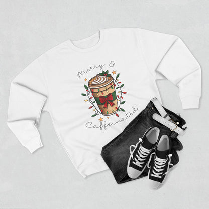Merry & Caffeinated Christmas Sweatshirt - Out of Office Outfitters - Sweatshirt