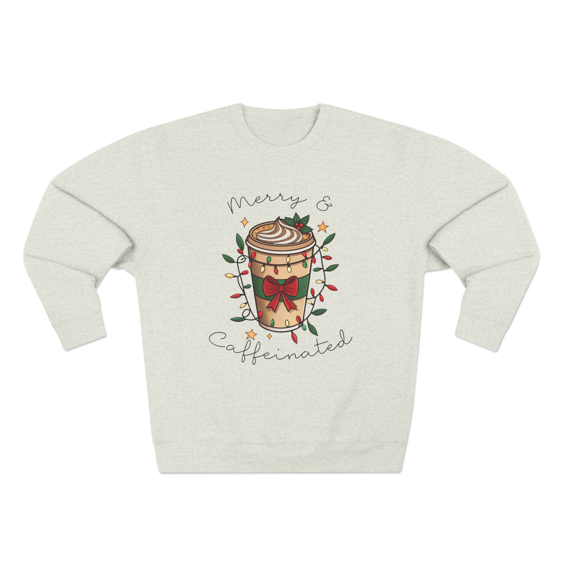 Merry & Caffeinated Christmas Sweatshirt - Out of Office Outfitters - Sweatshirt
