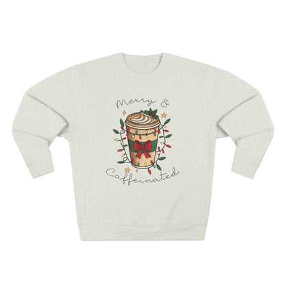 Merry & Caffeinated Christmas Sweatshirt - Out of Office Outfitters - Sweatshirt