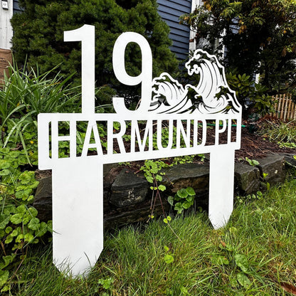 Mighty Swell Yard Address Sign with Stakes - Out of Office Outfitters - Die - Cut Sign