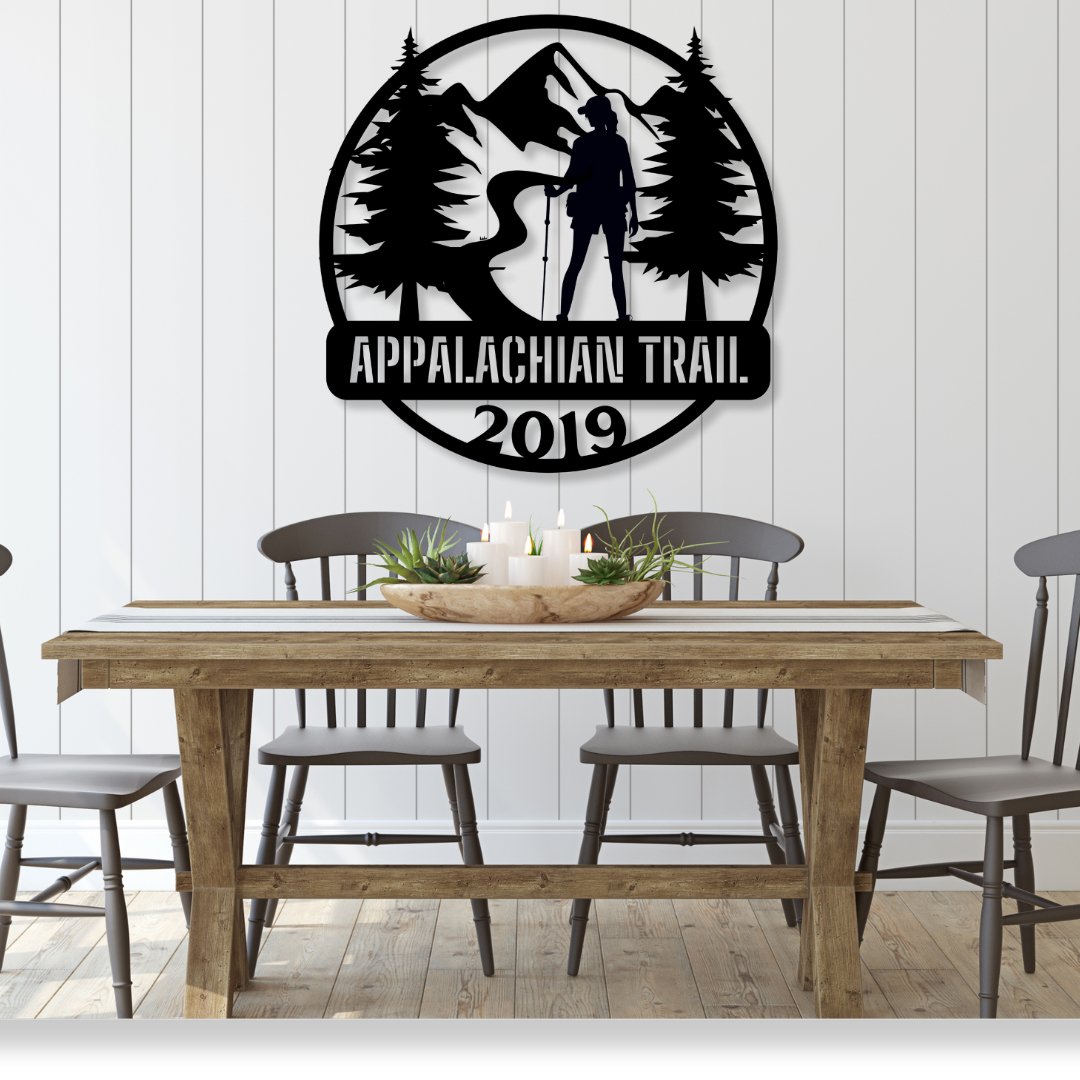 Milestone Hike Metal Sign (Personalize Me!) - Out of Office Outfitters - Die - Cut Sign