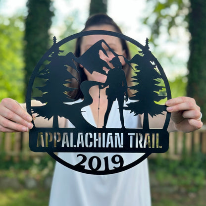 Milestone Hike Metal Sign (Personalize Me!) - Out of Office Outfitters - Die - Cut Sign