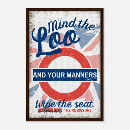 Mind The Loo Framed Canvas - Out of Office Outfitters - Print Material