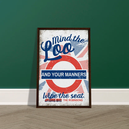 Mind The Loo Framed Canvas - Out of Office Outfitters - Print Material