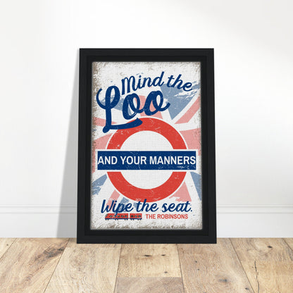 Mind The Loo Framed Canvas - Out of Office Outfitters - Print Material
