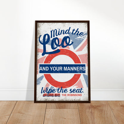 Mind The Loo Framed Canvas - Out of Office Outfitters - Print Material