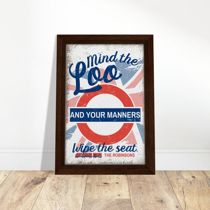 Mind The Loo Framed Canvas - Out of Office Outfitters - Print Material