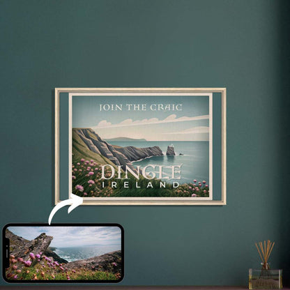 Minimalist Vintage Style Travel Poster from YOUR Photo Canvas Wall Art - Out of Office Outfitters - Print Material