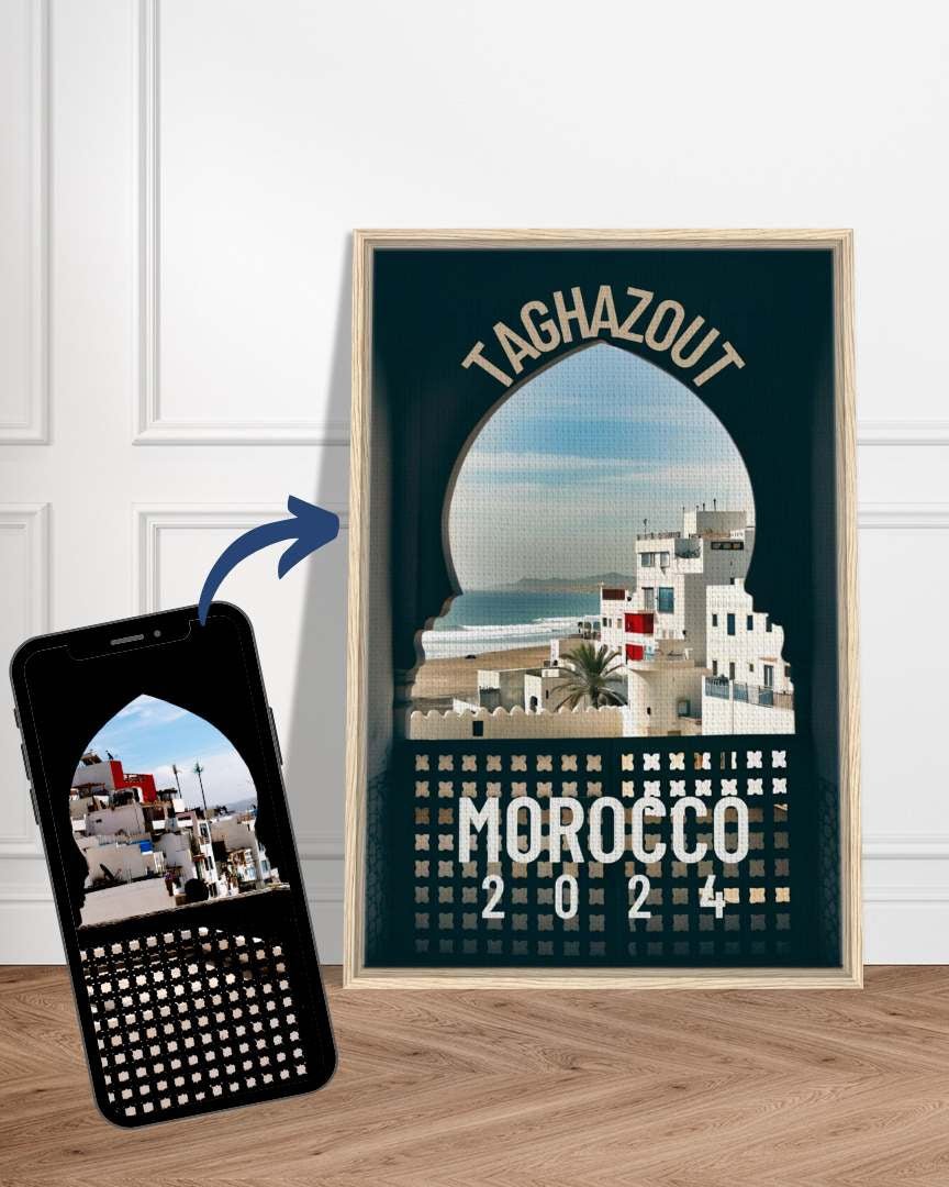 Minimalist Vintage Style Travel Poster from YOUR Photo Canvas Wall Art - Out of Office Outfitters - Print Material