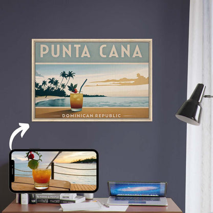 Minimalist Vintage Style Travel Poster from YOUR Photo Canvas Wall Art - Out of Office Outfitters - Print Material