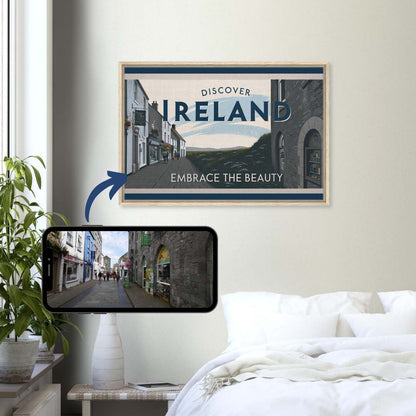 Minimalist Vintage Style Travel Poster from YOUR Photo Canvas Wall Art - Out of Office Outfitters - Print Material