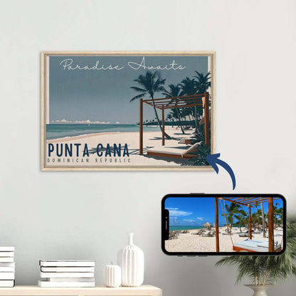 Minimalist Vintage Style Travel Poster from YOUR Photo Canvas Wall Art - Out of Office Outfitters - Print Material