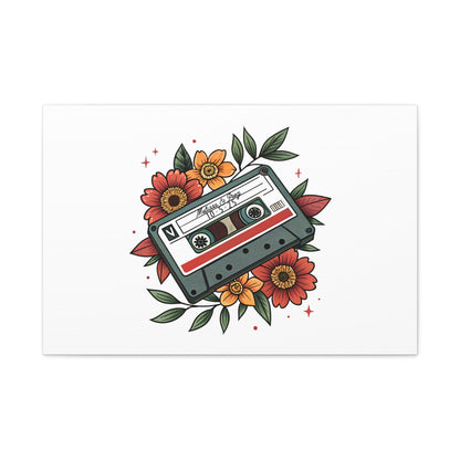 Mixed Tape Wedding Guestbook Canvas - Out of Office Outfitters - Canvas