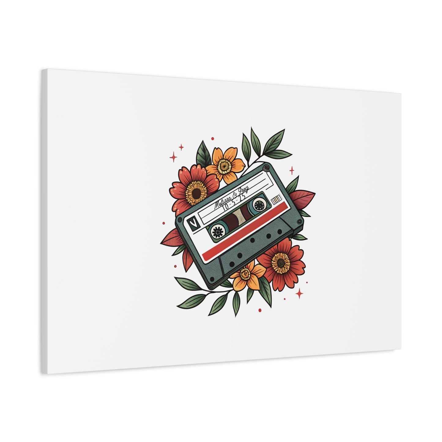 Mixed Tape Wedding Guestbook Canvas - Out of Office Outfitters - Canvas