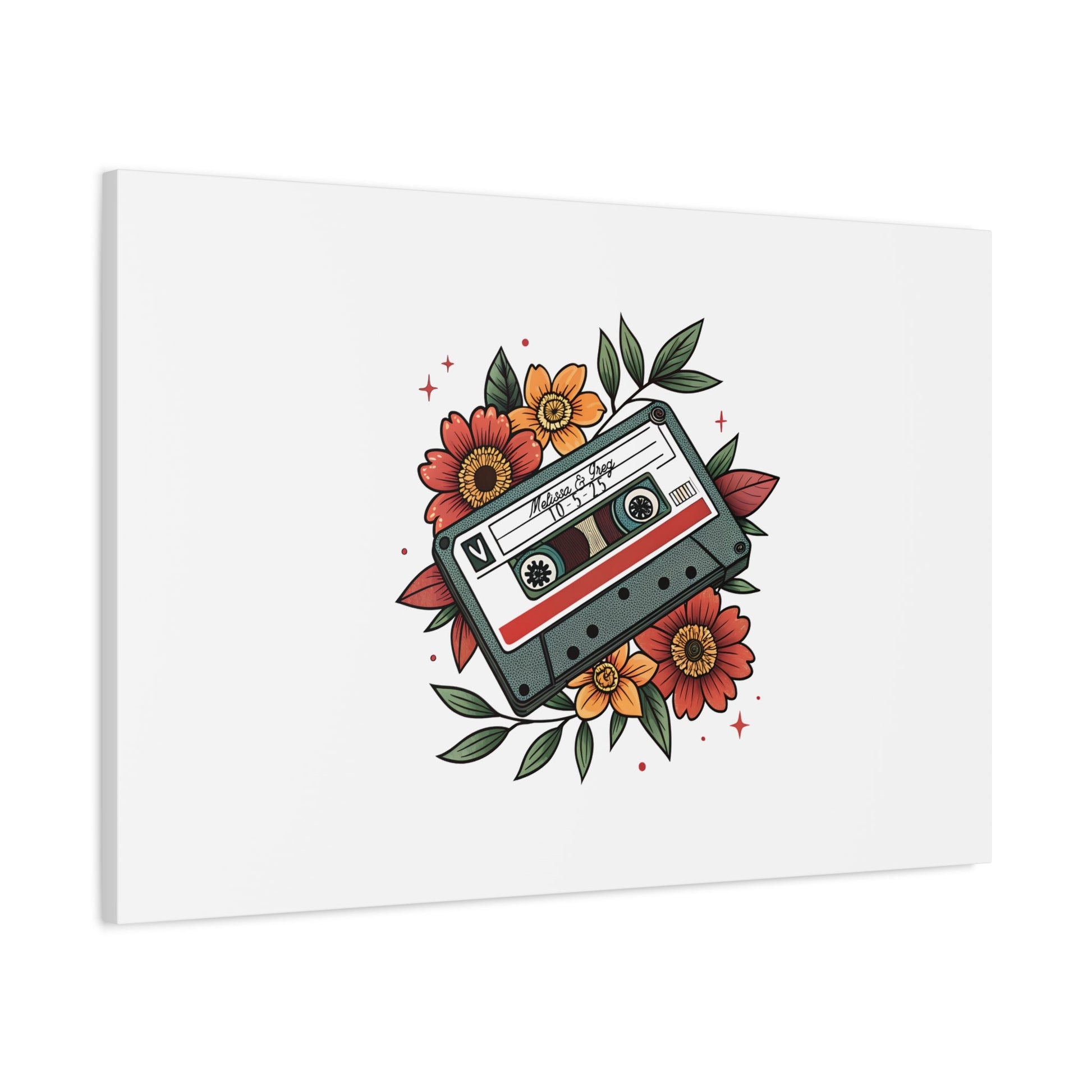 Mixed Tape Wedding Guestbook Canvas - Out of Office Outfitters - Canvas