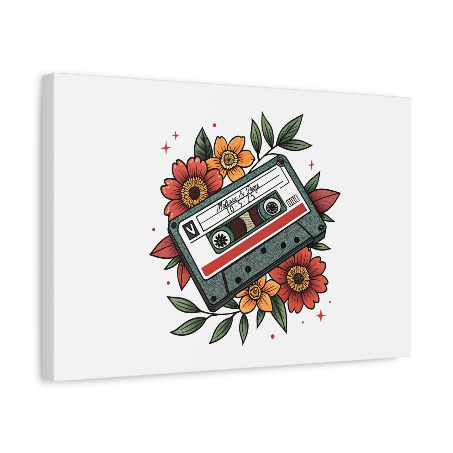 Mixed Tape Wedding Guestbook Canvas - Out of Office Outfitters - Canvas